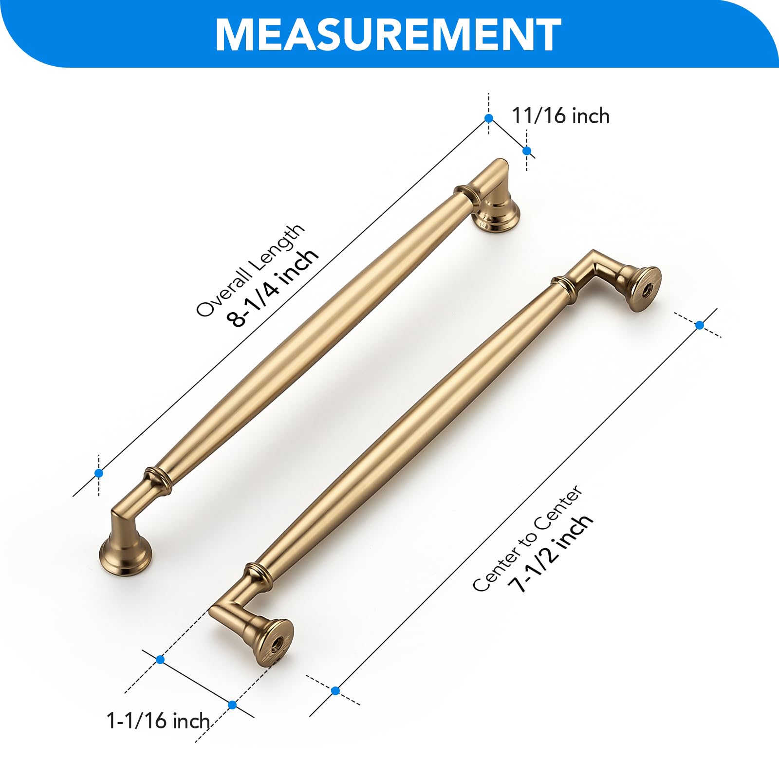 HOME EDIT Champagne Bronze Cabinet Handles 7-1/2 Inch Pulls 5 Pack — Amazon image 2