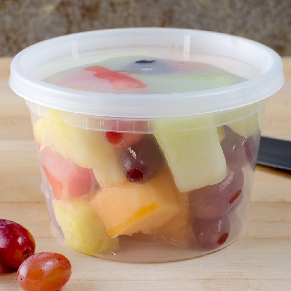 48 Piece Star Packs Plastic Container For Lunch/Medium Food Container With Lid, Leak Proof, Microwavable, Freezer and Dishwasher Safe, 16 oz.