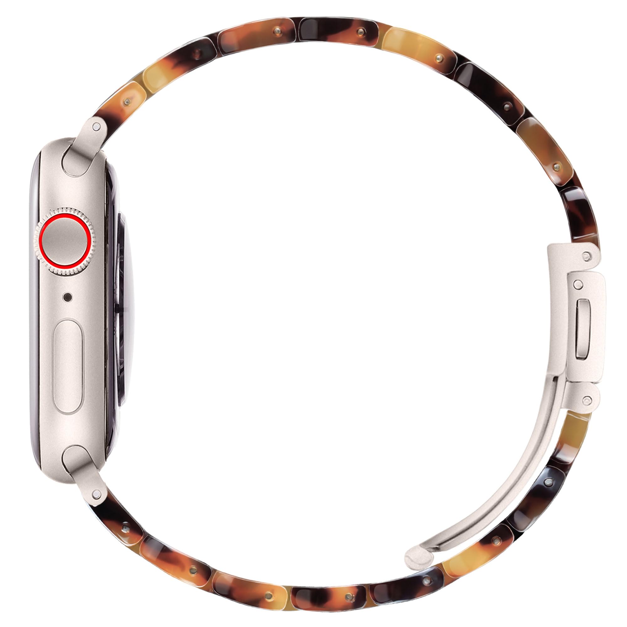 Compatible avec les bracelets Apple Watch Series 8 41 mm, 40 mm, 38 mm ou Ultra 49 mm, 45 mm, 44 mm, 42 mm, bracelet de rechange réglable avec boucle en acier inoxydable Starlight pour Apple
