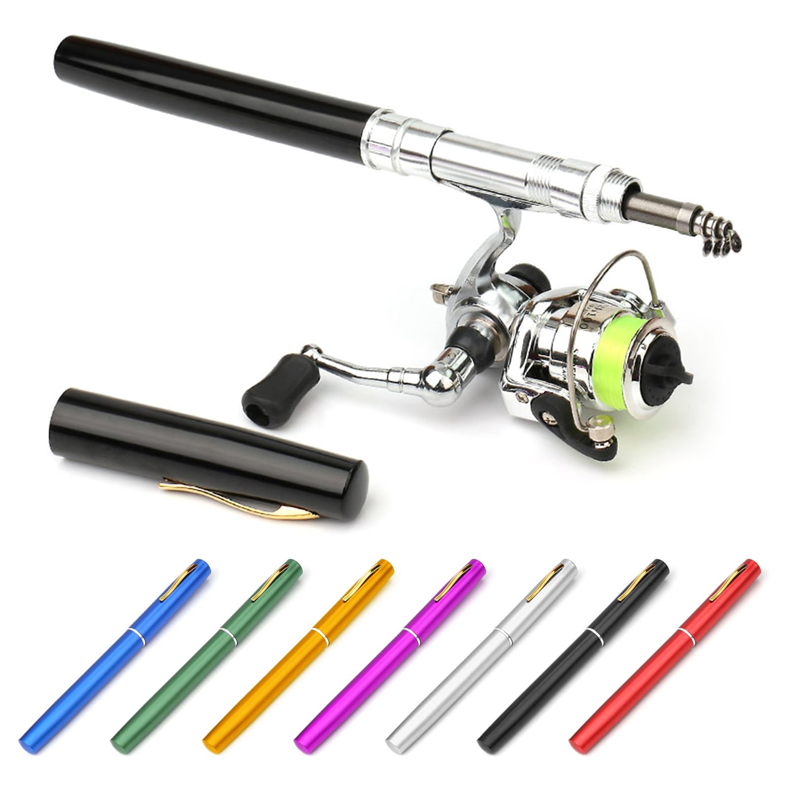 Lixada 1 m / 1,4 m Sac de canne à pêche pliable Reel Combo Mini Pen Kit canne à pêche télescopique Moulinet Combo Kit