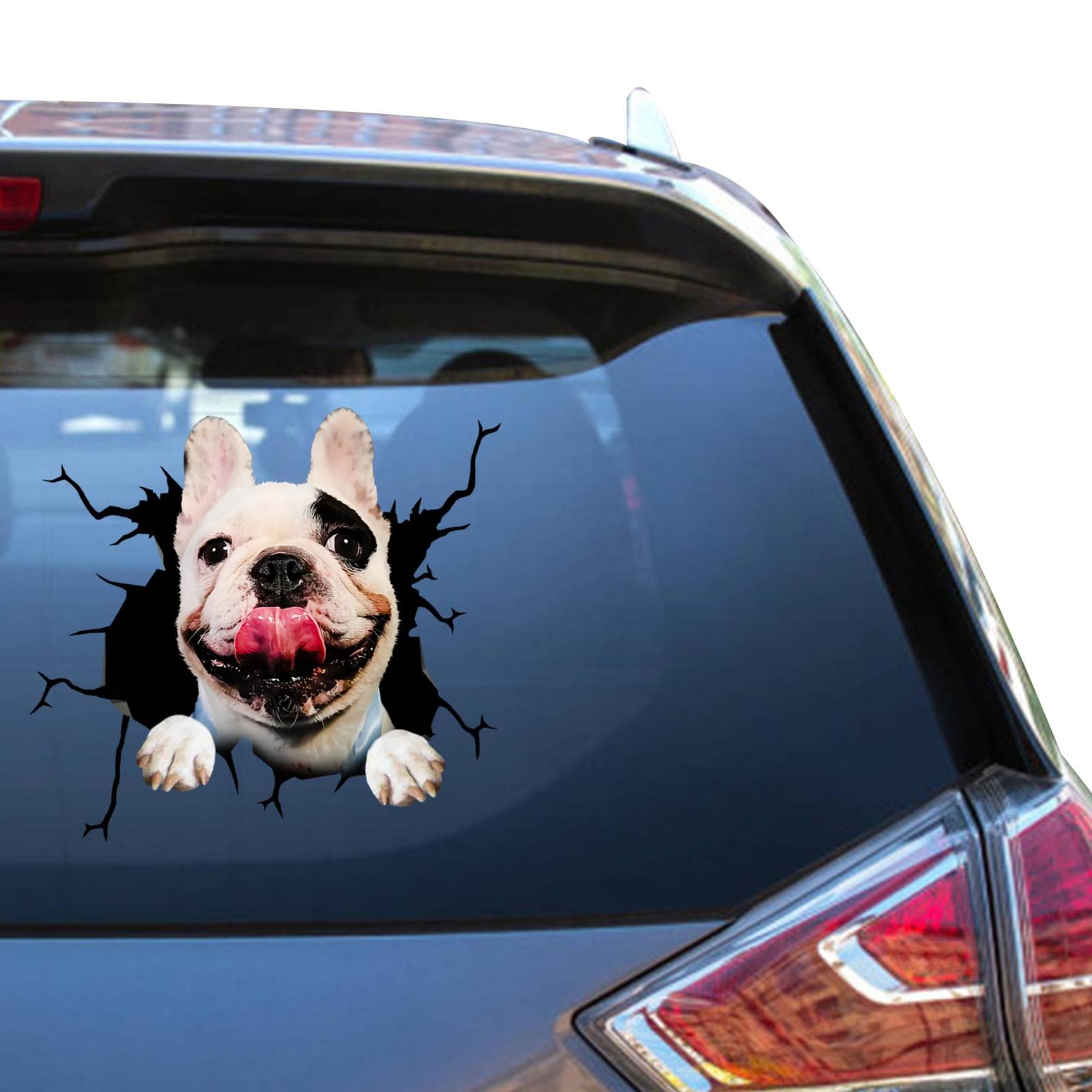 Camellia Print Frenchie Sticker Set Frenchie Dad Gifts Funny Jokes Bumper Automotive Atickers for Mom Small Garage Decals