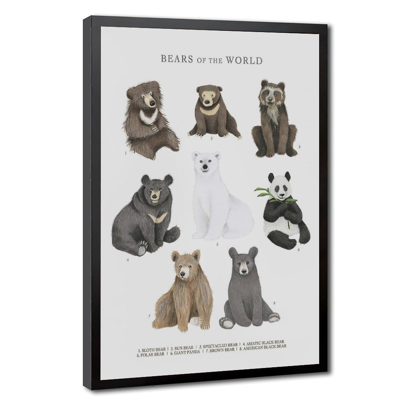 Bareronor Bear Conservation Art Poster Canvas Poster Bedroom Decor Landscape Office Room Decor Gift 24" L X 36" W