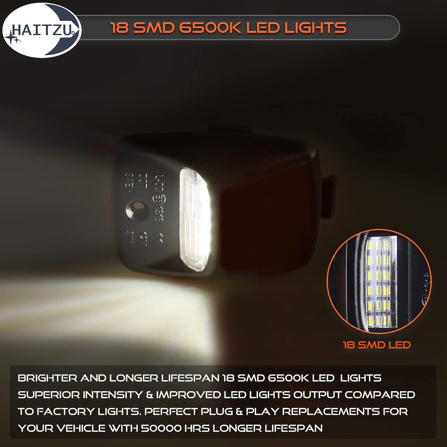 VZ4X4 LED License Plate Light Lamp Assembly Compatible with The Following Models:Toyota 2005-2015 Tacoma 2000-2013 Tundra