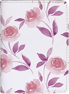 Capa para passaporte de couro com estampa de rosas para passaporte, acessórios de viagem para homens e mulheres