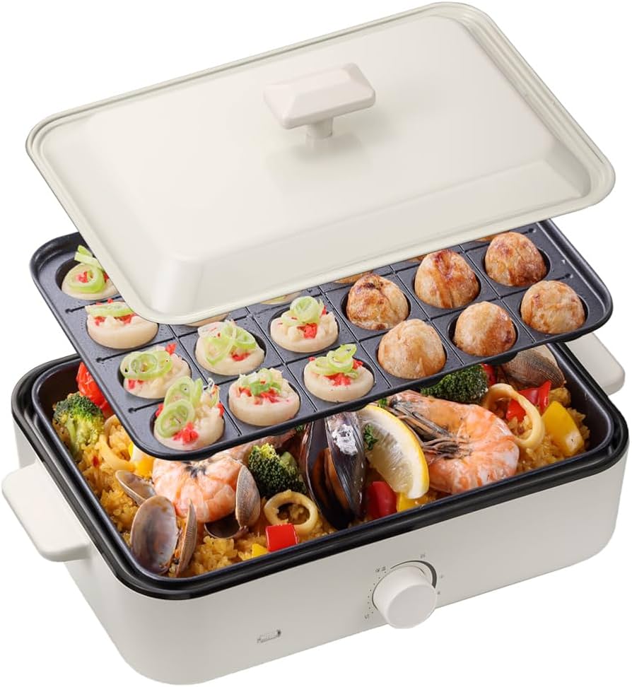 Amazon | MAXZEN ホットプレート たこ焼き器 電気 コンパクト シンプル Amazon | MAXZEN ホットプレート たこ焼き器 電気 コンパクト シンプル