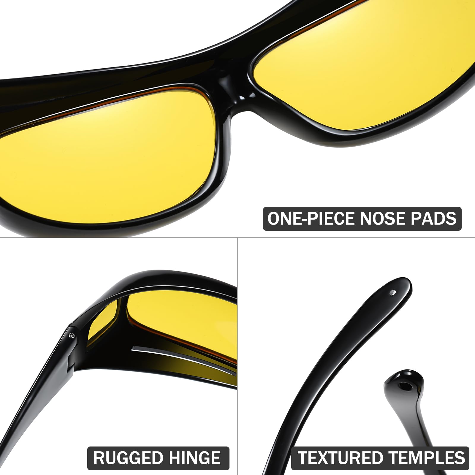 Polarisierte Passform über Brille, Sonnenbrille, für Herren und Damen, Nachtsichtbrille, zum Fahren