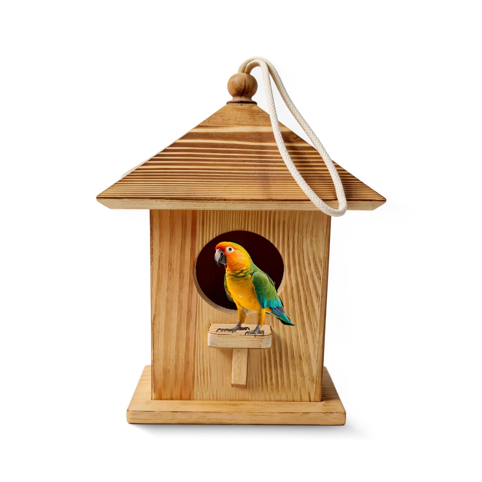 Bird Box, Bird Houses for Garden Outdoor Hanging Birdhouse for Durable Natural Wood Nest Boxes for Birds Suitable for Many Different Species of Birds