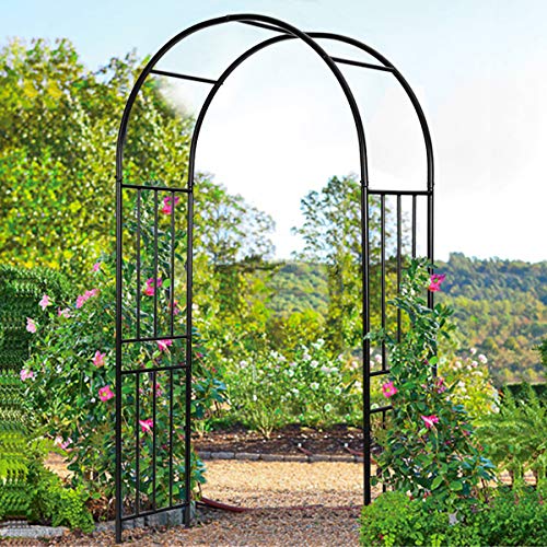 COSTWAY Garden Arch with Metal Frame, 121x44x218 cm