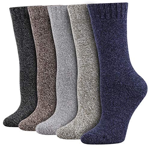 Image of Heatuff Women's Winter Wool Socks Warm Soft Full Cushion Crew Socks (5 Pairs)