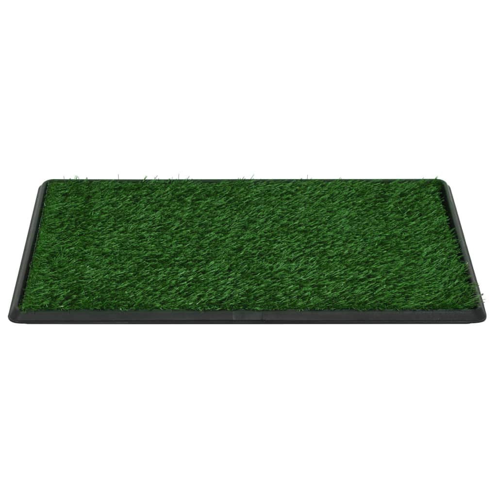 Inodoro para mascotas con césped artificial, verde, 76 x 51 x 3 cm, 2 unidades, impermeable y antiolor, alfombrilla PIPI absorbente para perros, gatos, cachorros, entrenamiento y limpieza