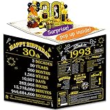 30th Birthday Pop Up Cards for Women or Men, 3D Greeting Card with Gilding Poster Cover, Funny 30th