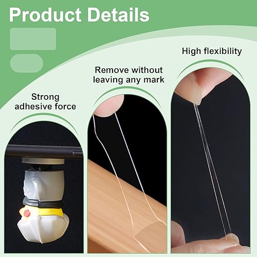 Miniatura 3 de 312 masillas de montaje grandes sin residuos, tachuela adhesiva de doble cara para colgar en la pared, muñecas, manualidades, carteles y