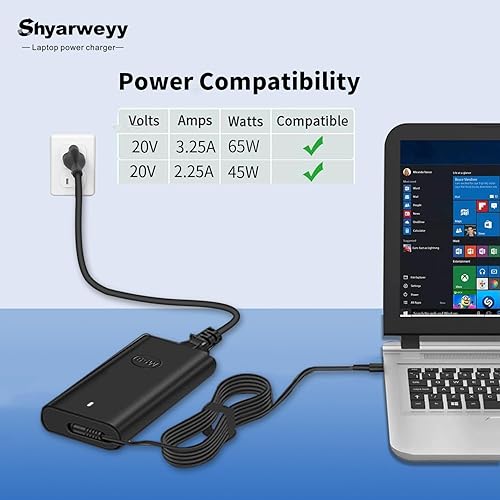 Miniatura 2 de Cargador USB C de 65 W para Dell Inspiron 16 7620 2 en 1 Latitude 5420 5540 Chromebook 3100 5190 XPS 13 9320 9MT5R 492-BCNW HA65NM190 DA65NM190