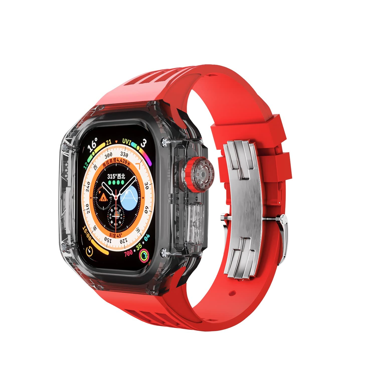 Kit de modificación de lujo transparente para Apple Watch Ultra 8 de 49 mm 3