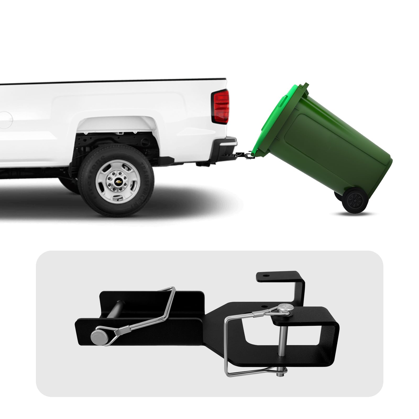 Garbage Hitch Receiver,Garbage Hitch,Garbage Cans Hook Receiver for Wheeled Garbage Cans or Garden tool - Image 2