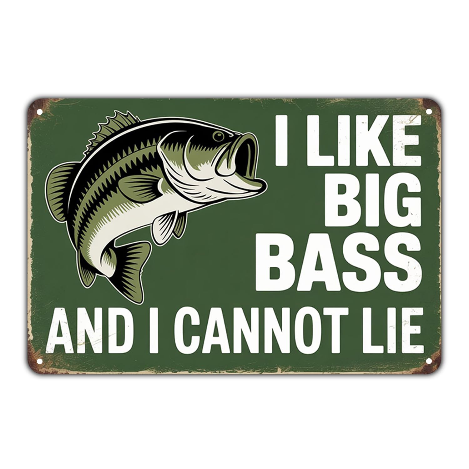 Kwqdozf As Pic Fishing Bass (I Like Big Bass And I Cannot Lie) Tin Sign Vintage Fishing Me