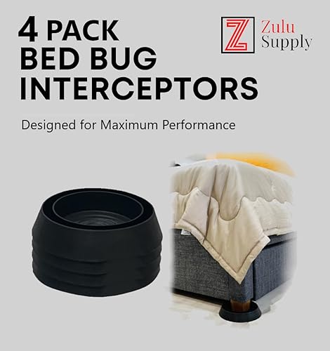 Miniatura 25 de Zulu Supply - Interceptores de insectos de cama, trampas, paquete de 8, color blanco, monitor de chinches, detector de insectos para patas de cama