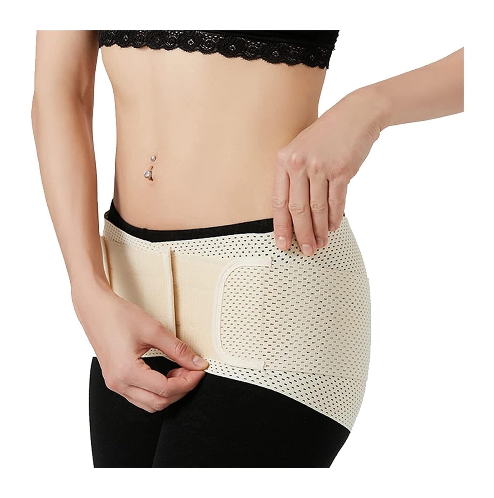 Cinturón de corrección de pelvis for mujer Cinturón de cadera de pelvis Corrección de cadera transpirable Faja corporal Recuperación posparto Cinturón de corrección de pérdida de peso del vientre(L)