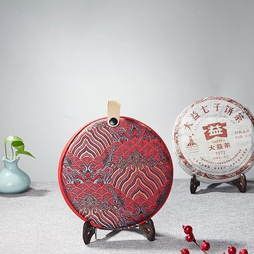 Miniatura 5 de Hemoton Caja organizadora de té de tela, bolsa de té china, baúl de almacenamiento para tarta de té Puer, bolsa de almacenamiento para tarta Puerh,