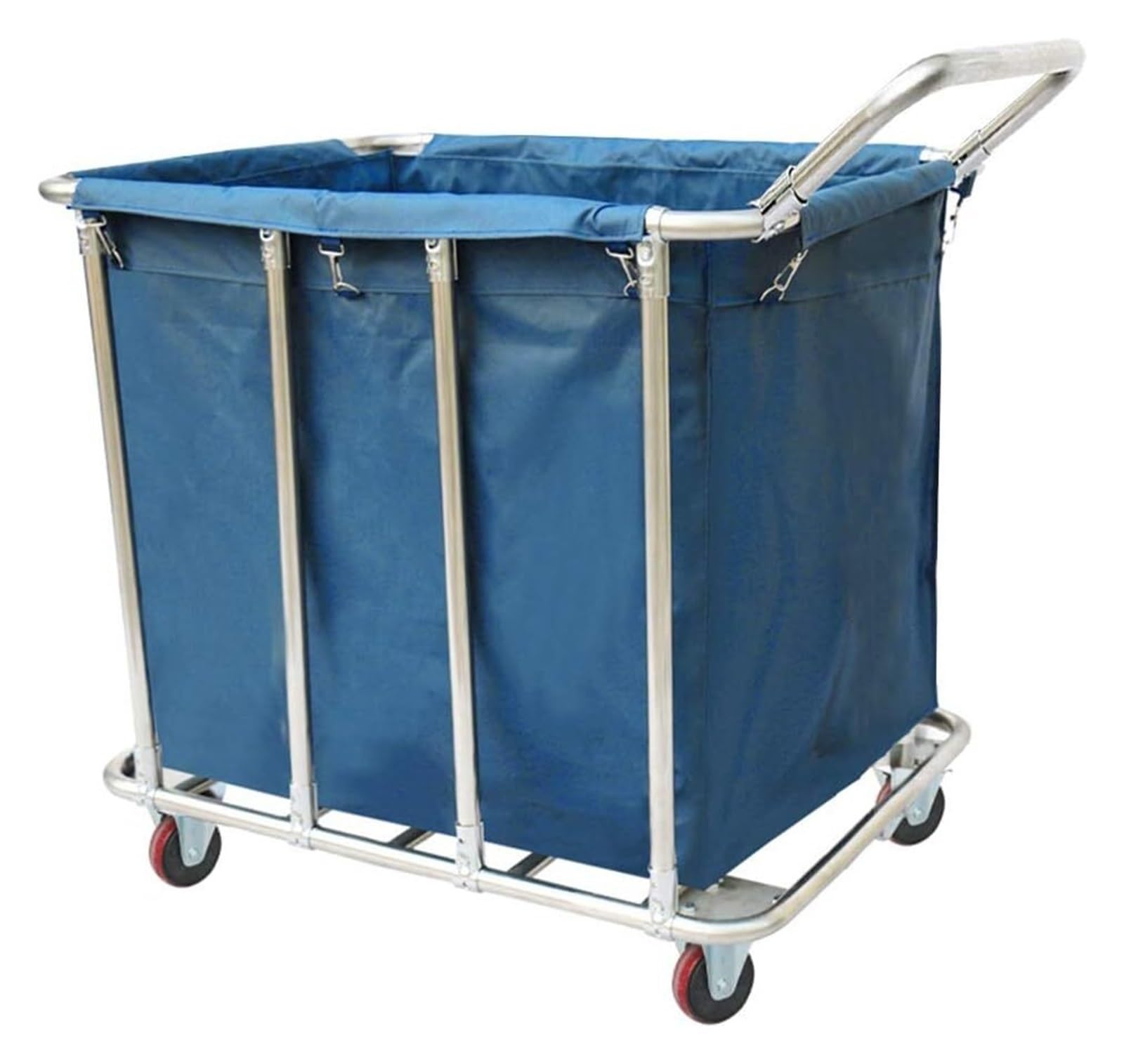 Organizer for carrello grande con ruote - Carrello for raccolta biancheria commerciale for saloni, ospedali e uffici(Blue,Cart)