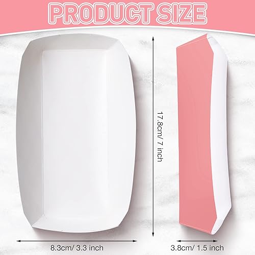 Miniatura 2 de Rtteri 400 bandejas de papel de 2 libras desechables para alimentos y botes para perros calientes, bandejas para nachos de 7 pulgadas, bandejas para