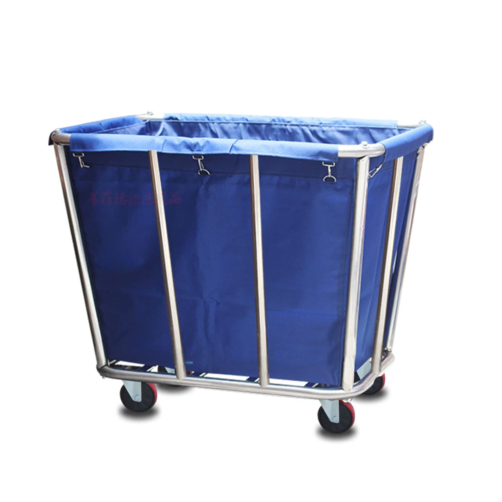 Wäschekorb für Badezimmer und Schlafzimmer, Wäschekorb-Sortierwagen mit Rädern, robuster Wäschewagen zur Kleideraufbewahrung, robuster Stahlrahmen und abnehmbare Stofftaschen (blau)