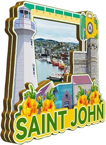 Miniatura 2 de Imán de San Juan de Canadá para nevera de madera 3D, monumentos de viaje, coleccionables, recuerdos, decoración hecha a mano -2203