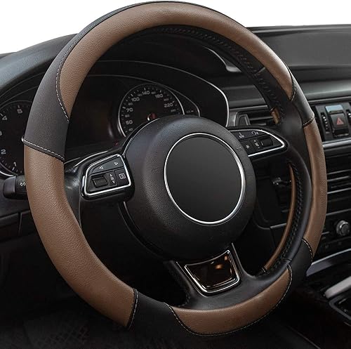 Miniatura 5 de XIZOPUCY - Funda universal de cuero de microfibra para volante de automóvil funda antideslizante, respirable y sin olores para volantes de 15