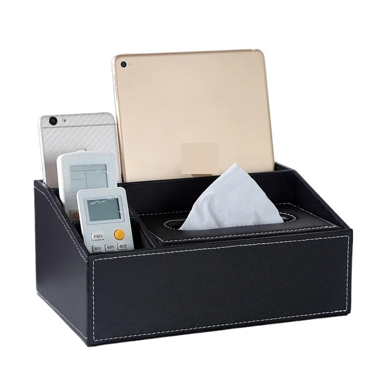 Creative Household Products Multifunctional Tissue Box Desktop Remote Control Storage Leather For Living Room