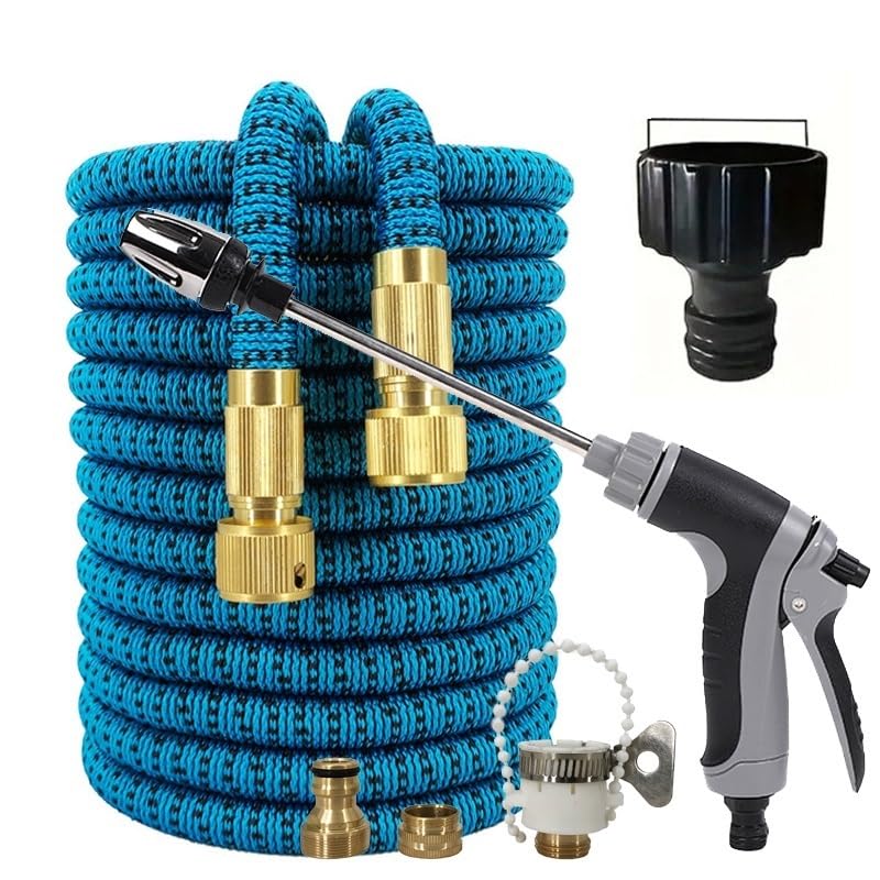 Tubo Acqua Giardino,Canna Acqua Giardino Tubo for irrigazione da giardino, pistola ad acqua ad alta pressione for autolavaggio, tubo telescopico for la casa, set di schiuma for tubo, pistola ad acqua