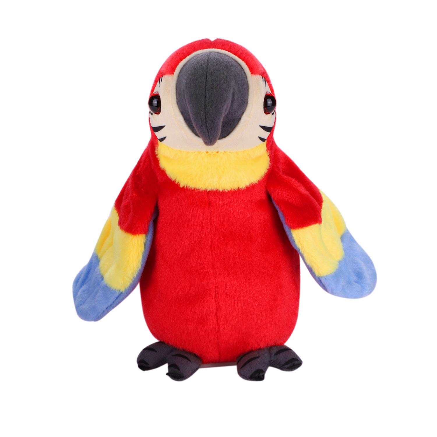 JNGUOSICN Talking Parrot Plush Interactive Toy Waving Wings Electronic Record Bird Toy Stuffed Animal Educational Toy Cute Talking Bird Toy Repeat What You Say Stuffed Parrot Pet Dancing Parrot - Image 2