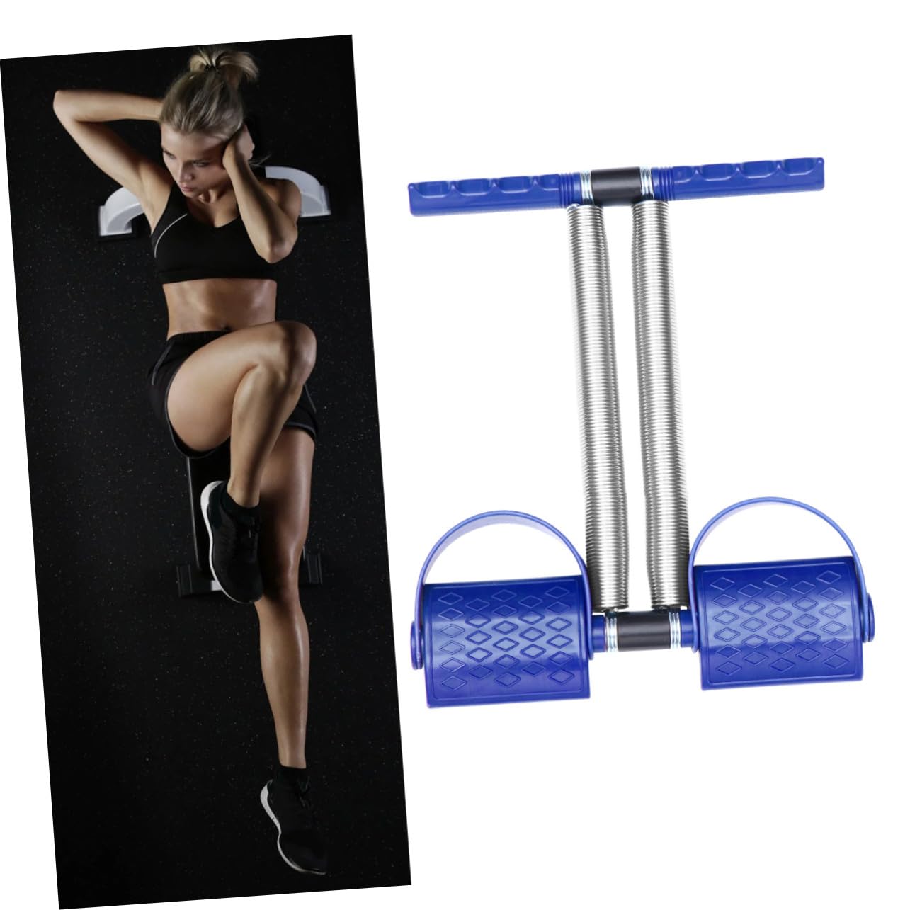 Abaodam pedale di trazione della gamba attrezzature per l'allenamento delle gambe palestra ginnico per le gambe tavola elastica idoneità alla pedalata attrezzature per il fitness Black