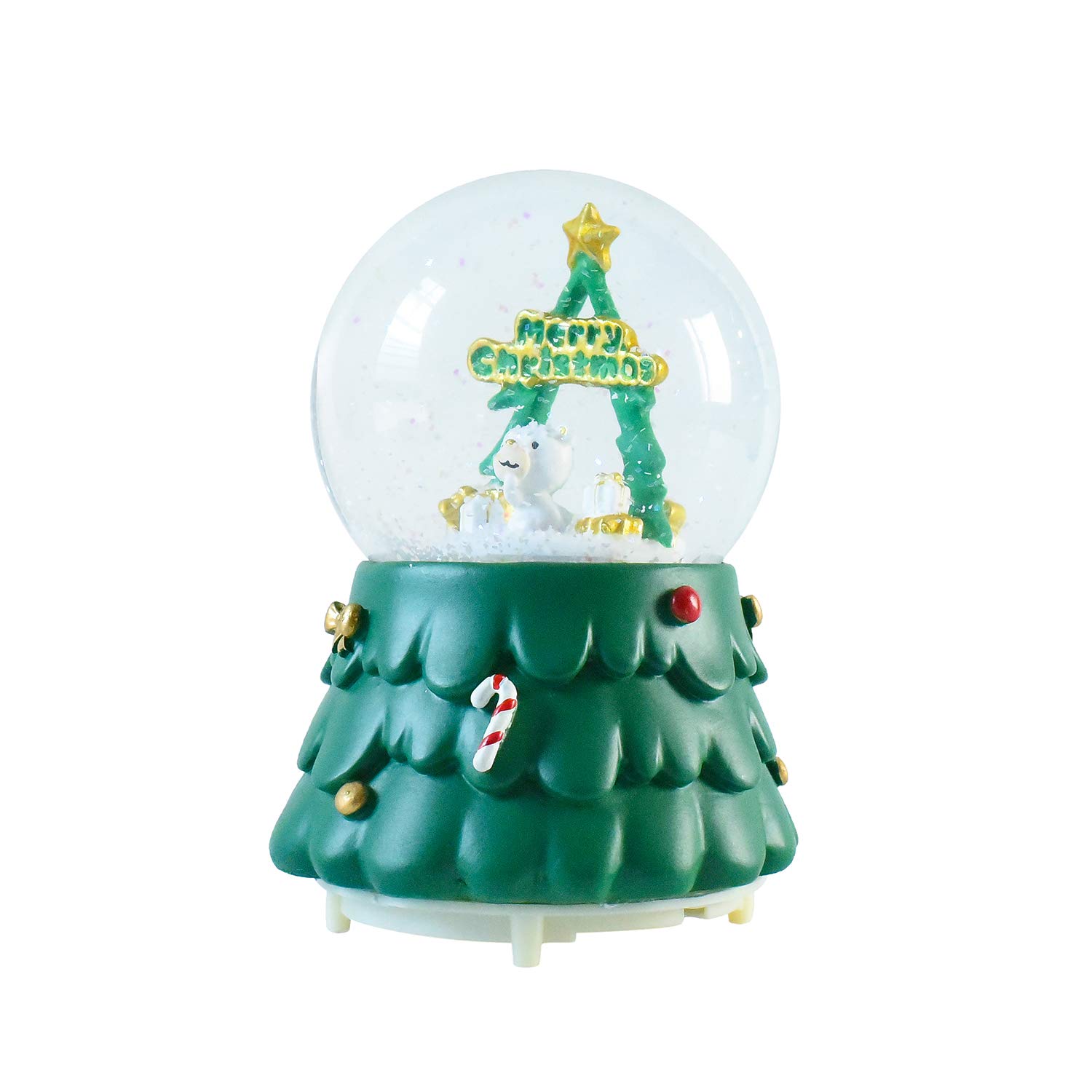 Christmas Home Decoration Snow Globe with Dancing Snowflakes, Glitter Music Box, The Best Gift for Kid(Diameter 100mm, Snowmen3)