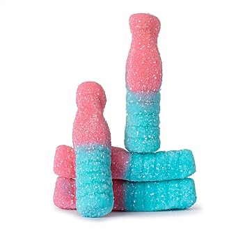 Bayside Candy Gummy Bottles Gummy Candy with Classic Bubble Gum Flavor & Sparkling Sugar Coating 1LB