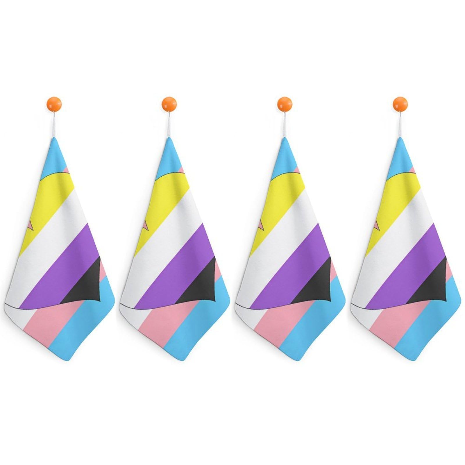 TXFBTRFSA Transgender Non-binary Flag Hand Towels with Hanging Loop Kitchen Towel Handkerchiefs Cleaning Cloths