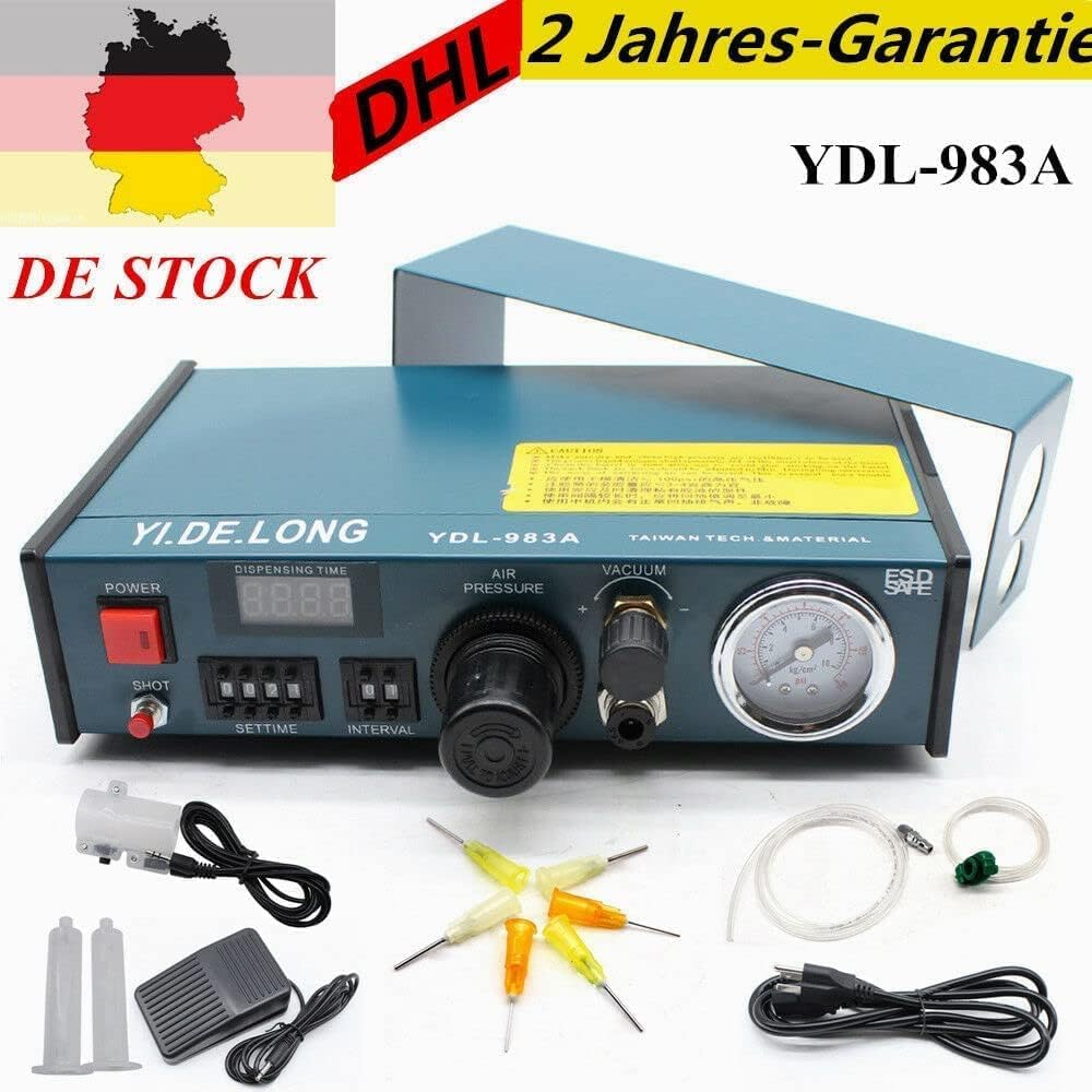 220 V 983 A dozownik kleju do samochodu, pasta lutownicza, cyfrowy wyświetlacz, epoksydowa, profesjonalny, precyzyjny dozownik kleju, cyfrowy system sterowania, 235 x 225 x 63 mm
