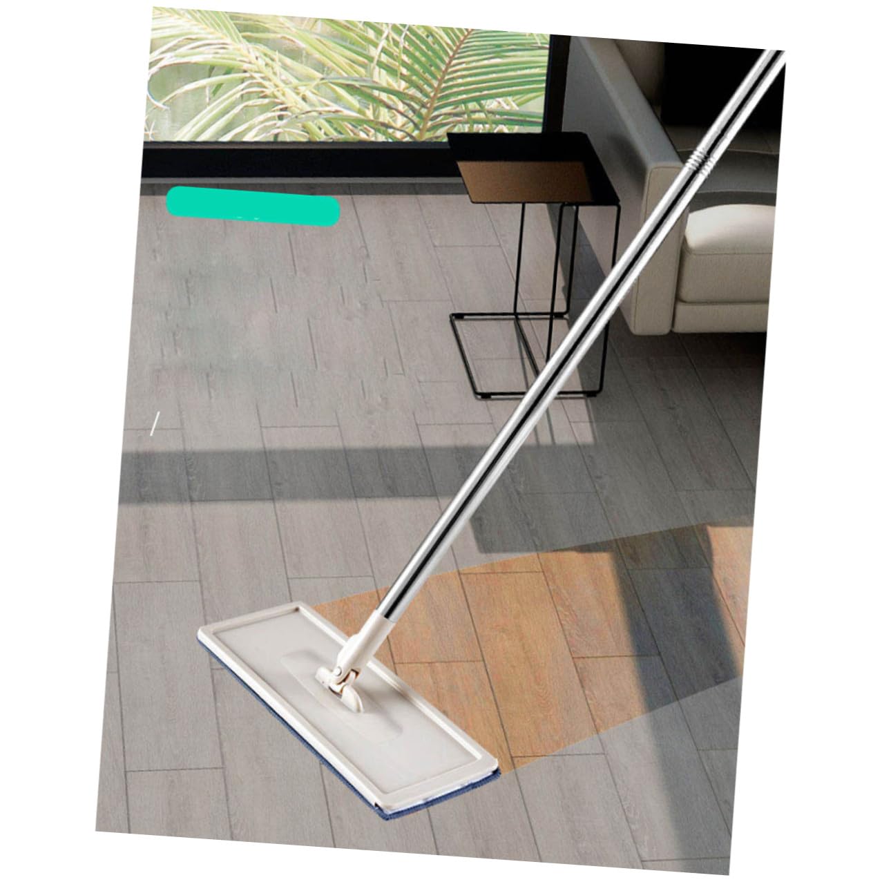 Mopa Plana sin Lavado Manos para Limpieza Doméstica con Cubo Duradero y Fibra Premium Recogepolvo y Pelos de Mascotas para Suelos Parquet y Azulejos Fácil Almacenamiento y Uso