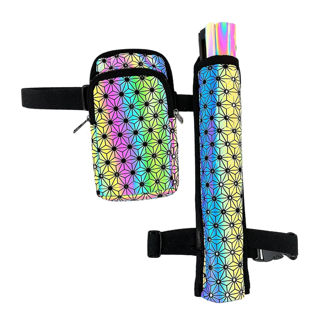 Marsupio con scomparti a mano - Braccio o fascia gamba - Fibbia Cerniere - Impermeabile - Uomo Donna Unisex - Festival Rave Techno Party Pride Club, grigio., s, Marsupio siriano con scomparto separato
