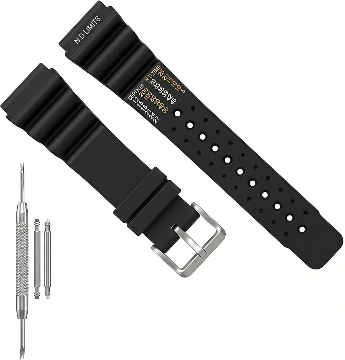 20mm 22mm 24mm Rubber Strap Compatible with Seiko Diver Watches,Soft Comfortable Watch Band for Men's Diver Watch Band Replacement