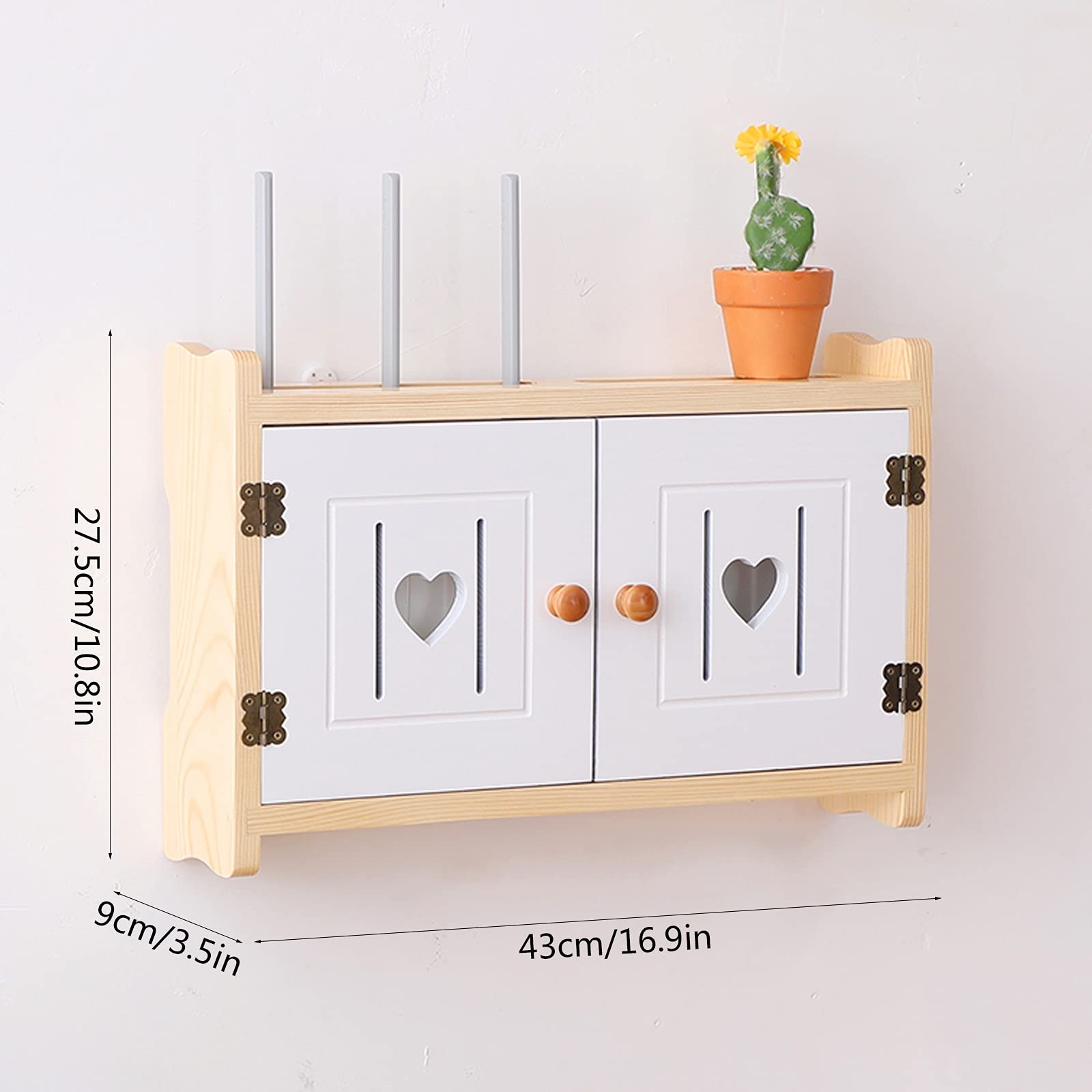 Kabelmanagement-Box Holz-Router-Aufbewahrungsbox An der Wand befestigte Nicht stanzende Kabelmanagement-Box Kabel-Organizer-Box zum Abdecken und Verstecken von Steckdosenleisten/Kabeln Kabelaufbewah