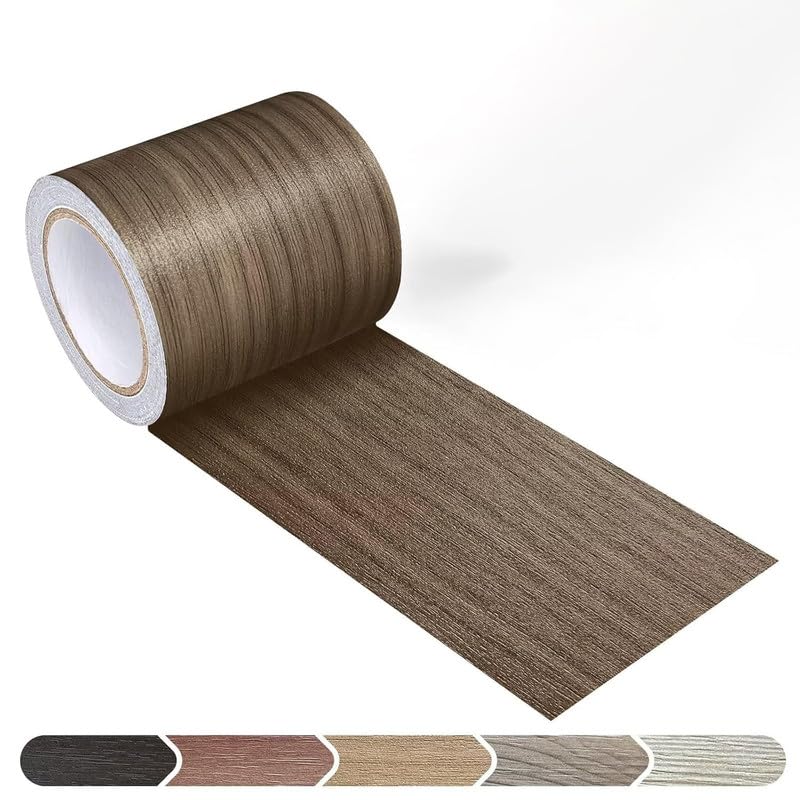 ONE2ONE ENTERPRISES Brown Colour Wood Border Wallpaper Peel and Stick Wooden Contact Paper for Countertops Border, Wall Corners Stickers and Wall Decor Waterproof Self Adhesive 6x300 Inch