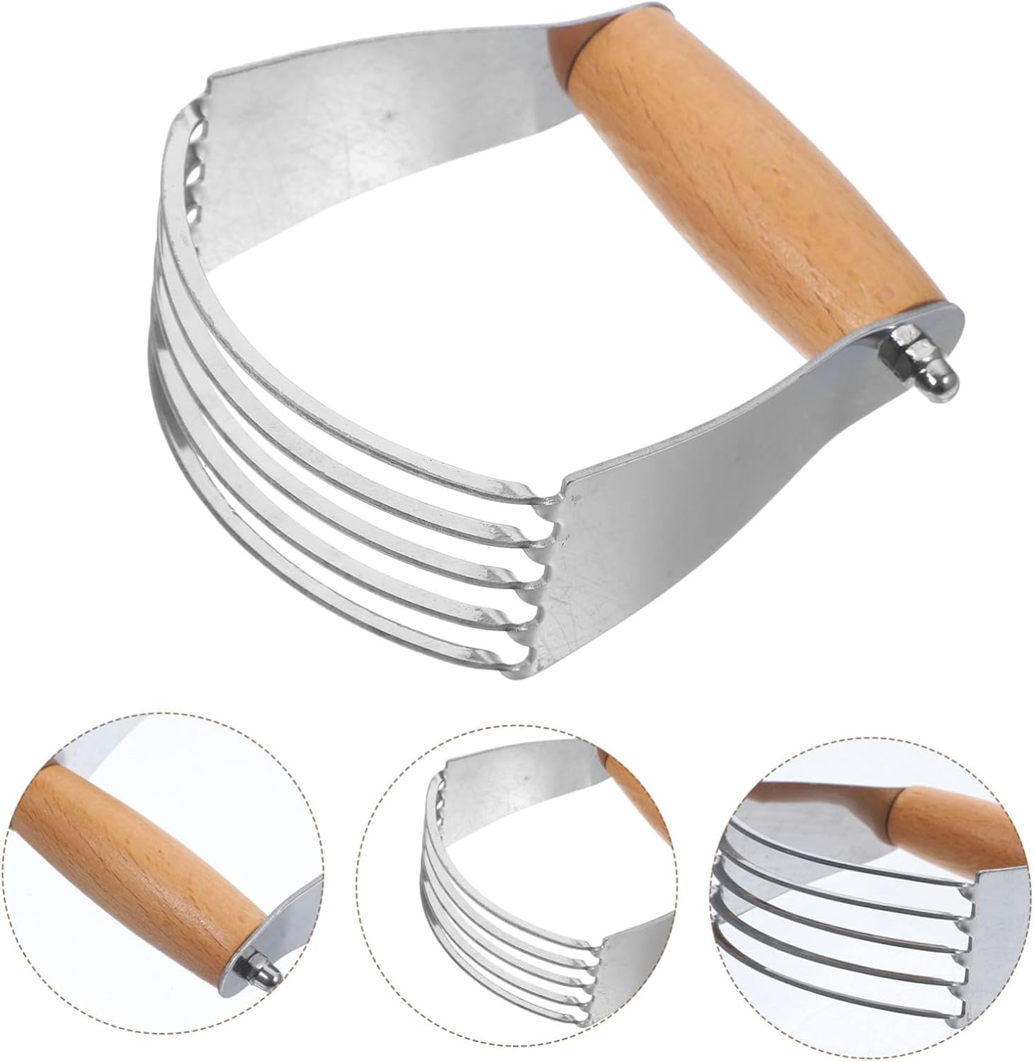 KICHOUSE Metal Flour Scraper Tool Kitchen Baking Pastry Cutter Steel Cut Stainless Steel Dough Mixing Scraper
