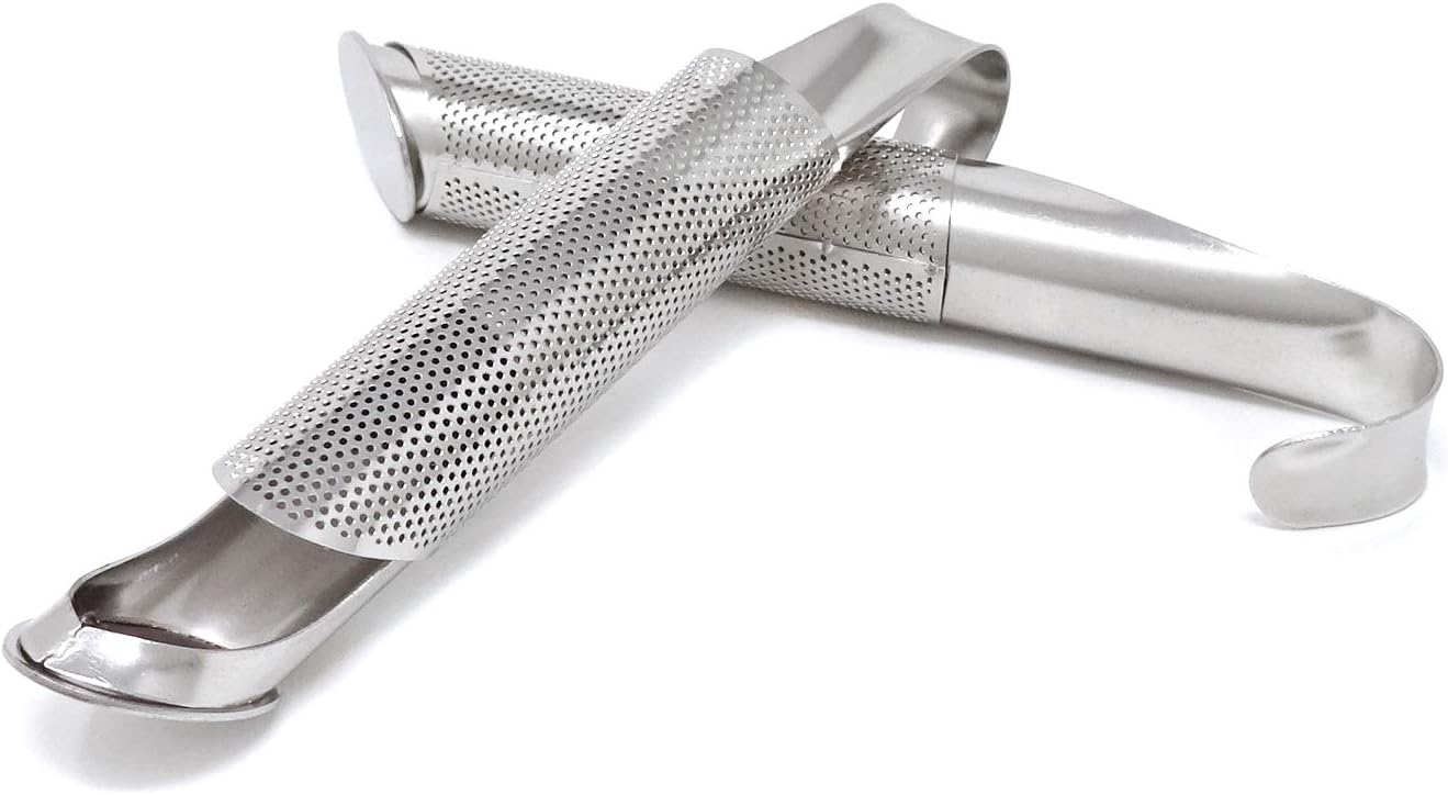 Honbay 2PCS Stainless Steel Tea Ifuses Strainers Filters Stick Pipes with Hook for Loose Leaf Herbs and Spice