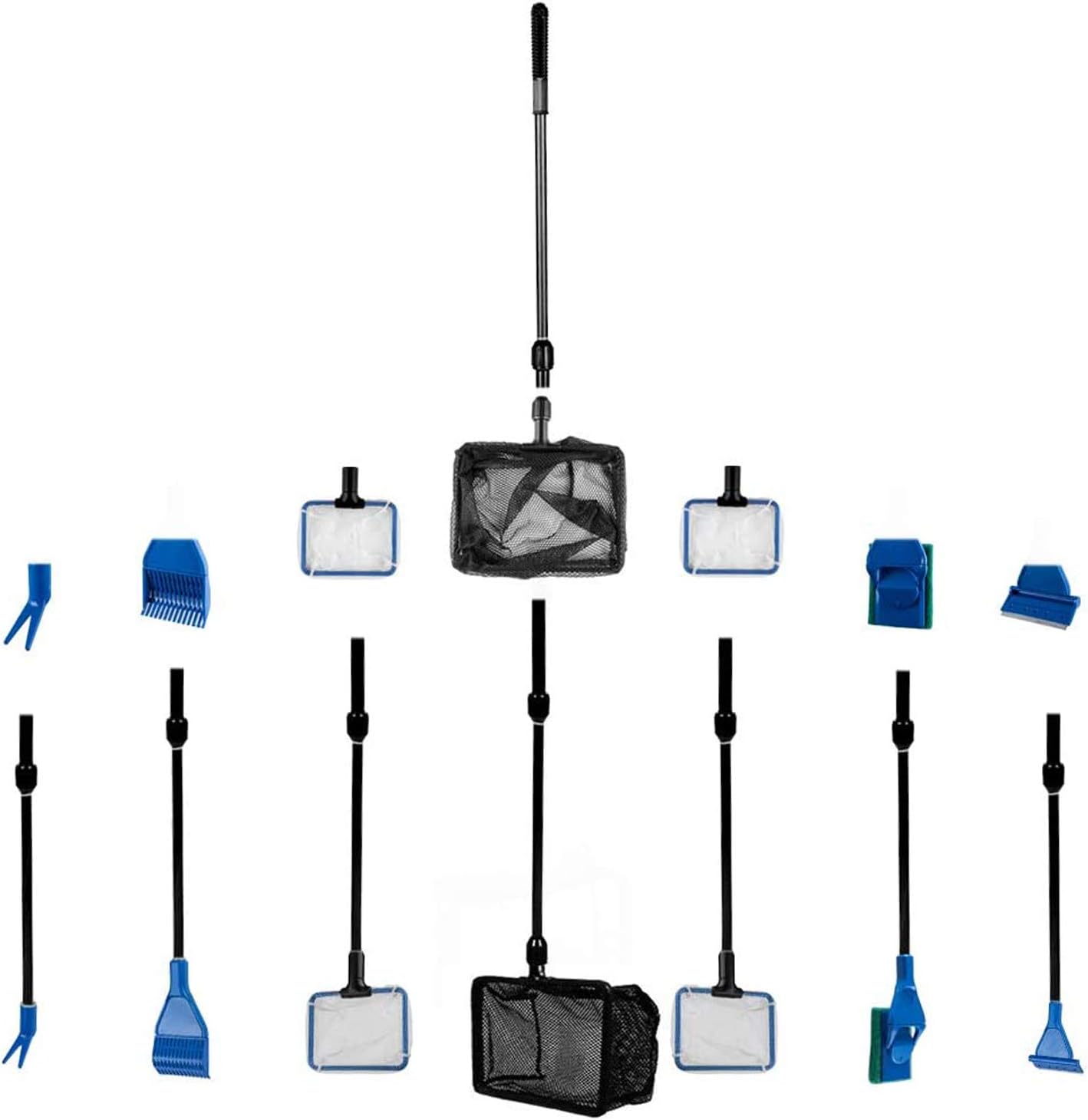 GIEMSON 6 in 1 Aquarium Fish Tank Cleaning Tools Functional Long Handle Clean Brush for Fish Tank Cleaning