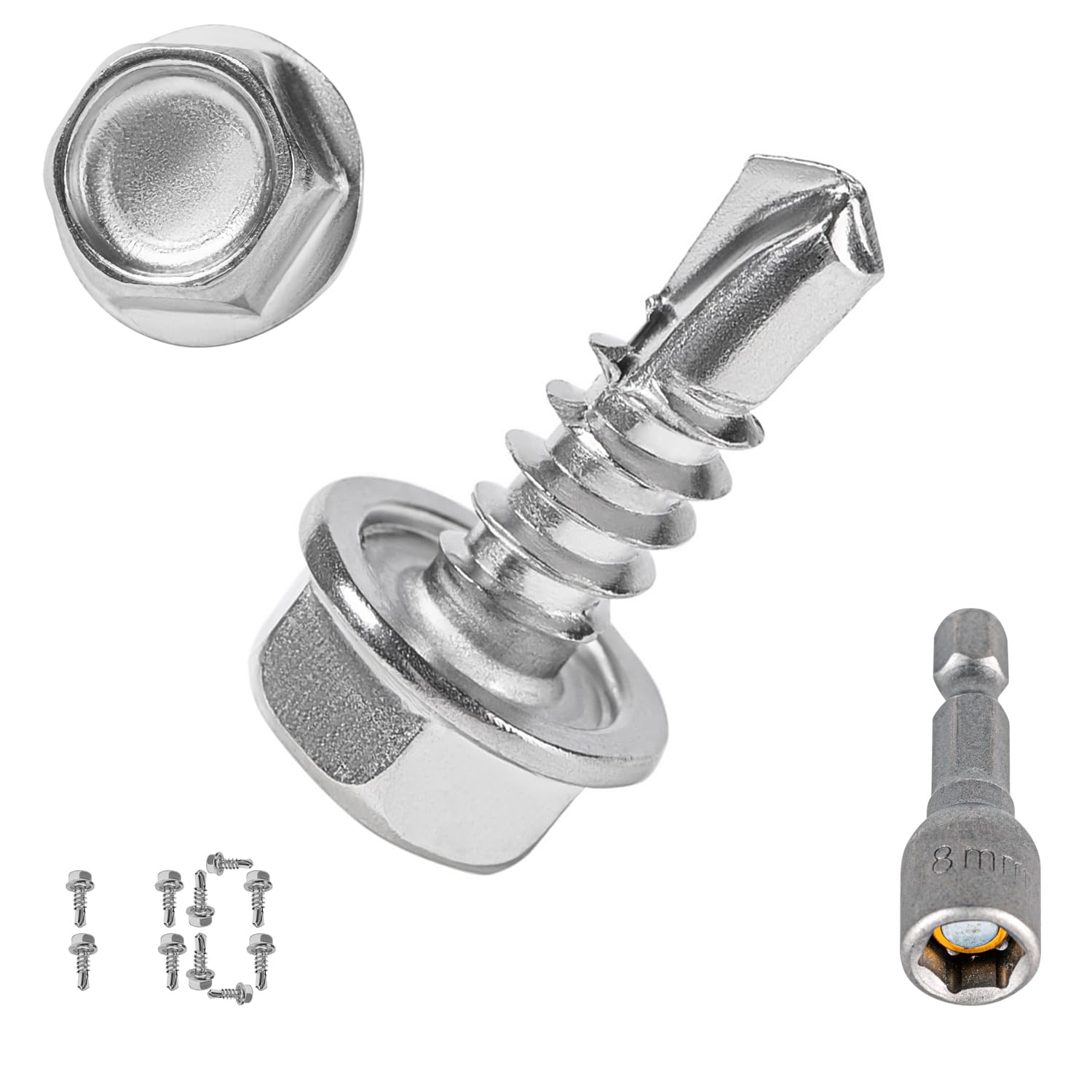 QSJ Stainless Steel Sheet Metal Screws - 120 Pack -19 QSJ Stainless Steel Sheet Metal Screws - 120 Pack -19