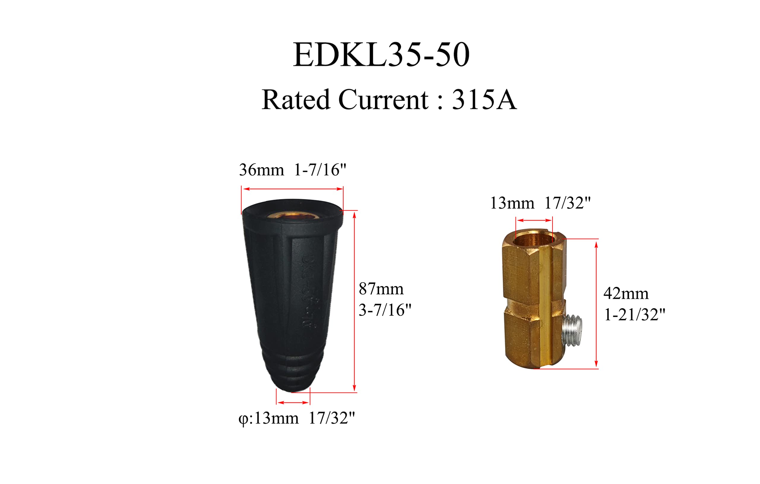 RIVERWELD TIG Welding Cable Panel Connector DKJ35-50 & EDKL35-50
