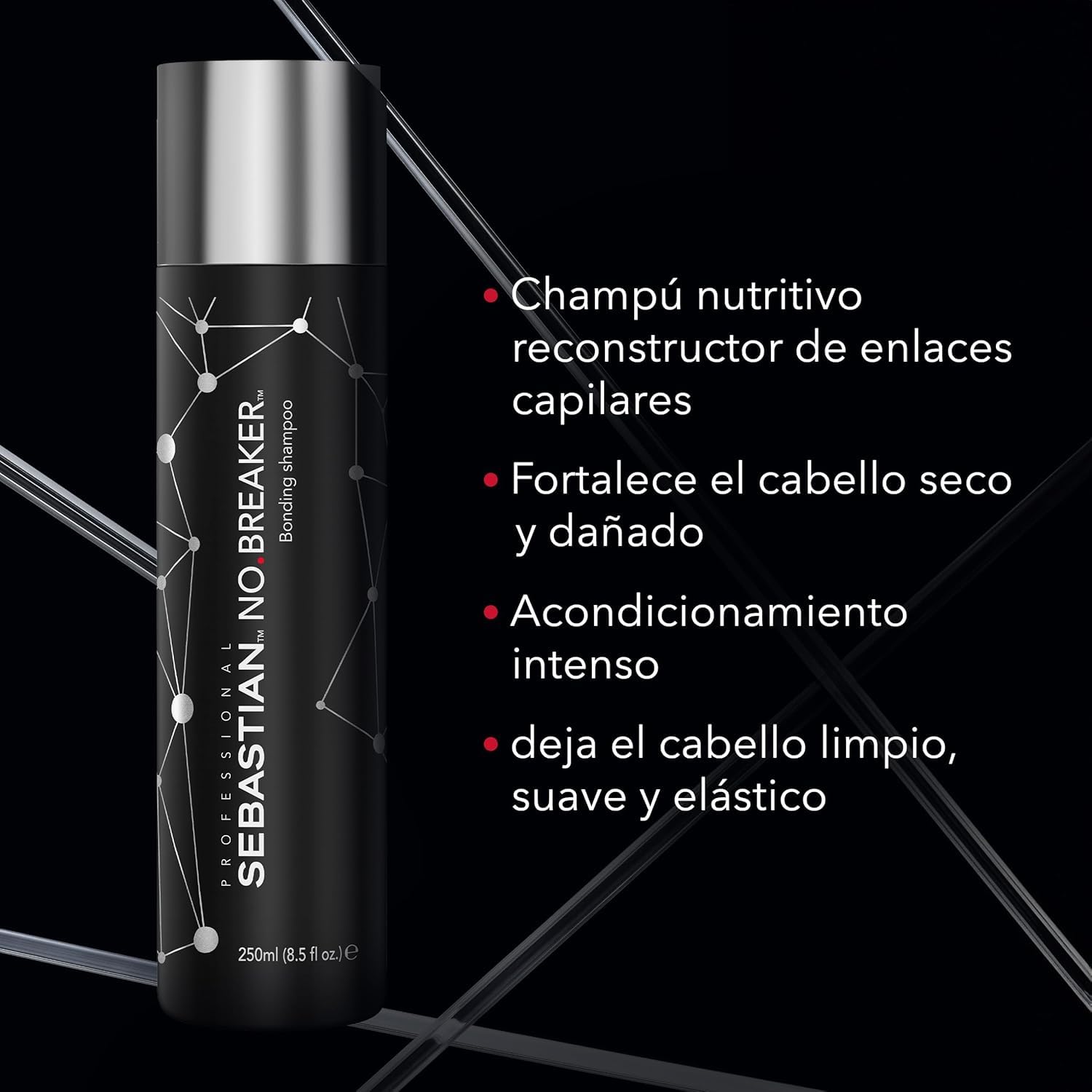 Sebastian Professional - Pack No.Breaker - Champú (250ml) + Crema sin aclarado para fijar y peinar (145ml) - Repara y protege el cabello contra la rotura. Cabello fuerte y suave.