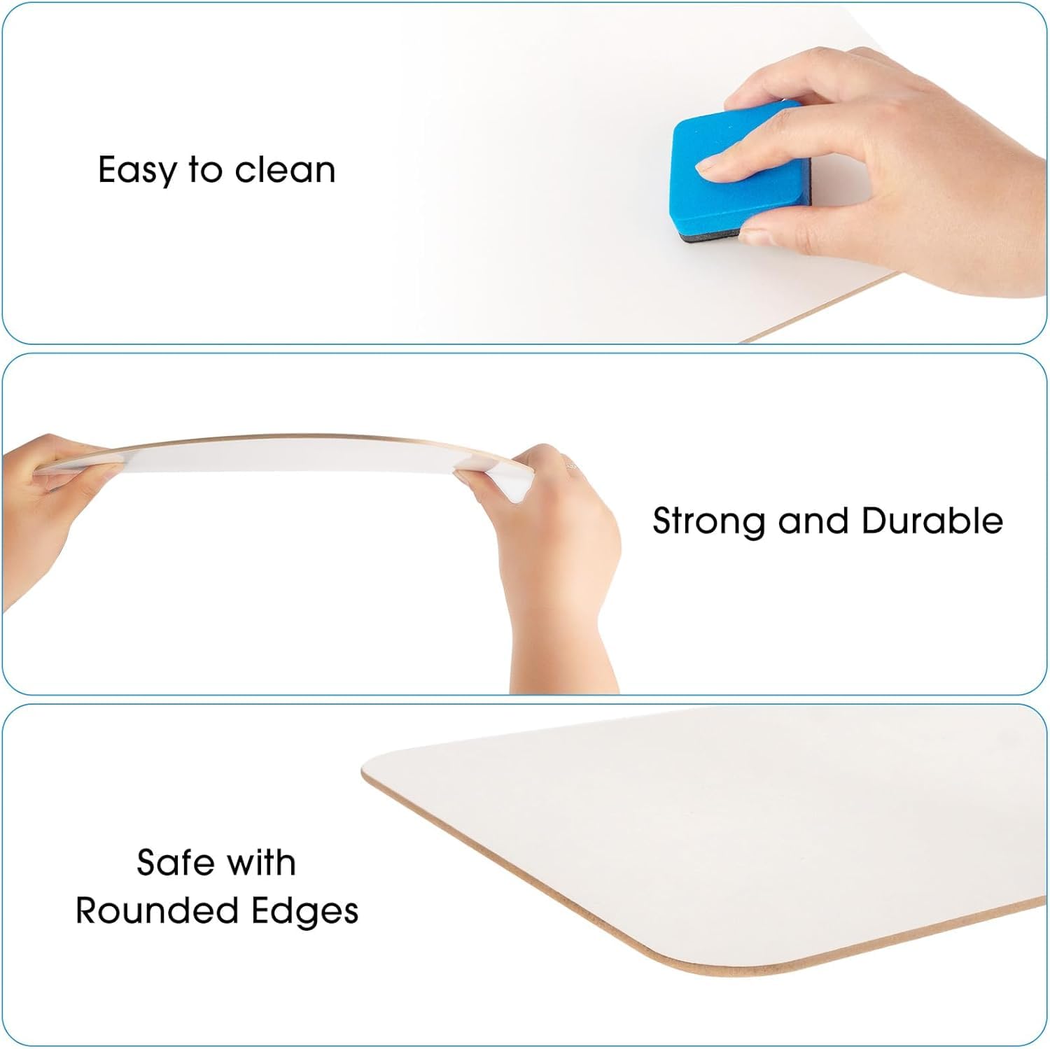 6Pack Small A4 White Board Dry Erase Boards, 21 x 30 cm Double Sided Mini Portable WhiteBoards Lapboards for Office Supplies - Image 3