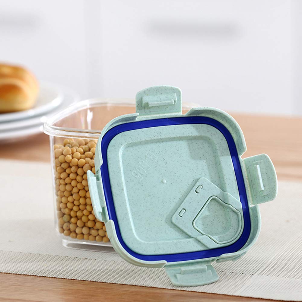 Contenitori Alimentari, Set di 3 Pezzi Alimenti Contenitori, Ideale per Zucchero, tè, caffè, Riso, con Airtight Coperchi, 800ml/1600ml/2100ml, Blue