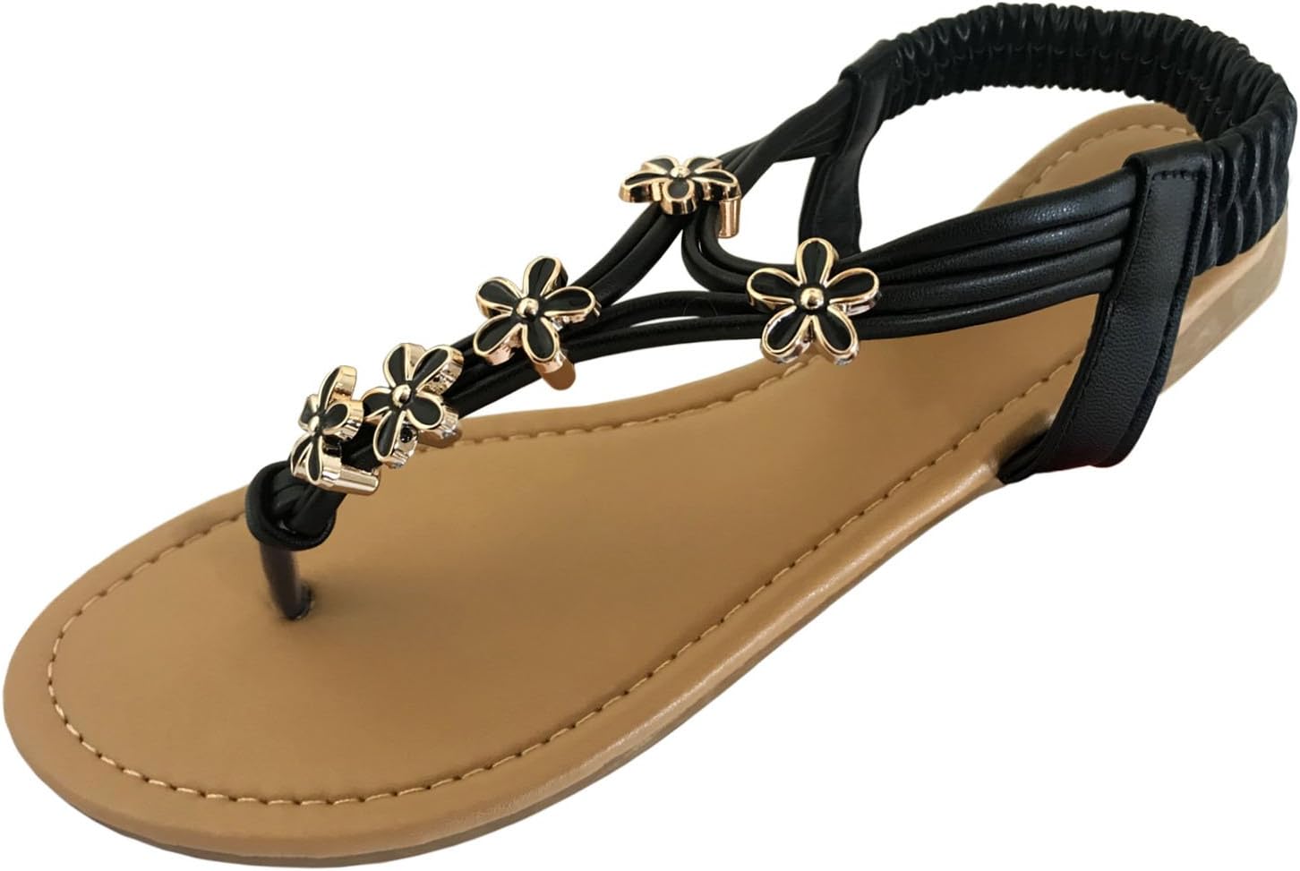 TOSKATOK® Ladies Womens Open Toe Thong Sandals Summer Flip Flop Ankle Strap Flat Shoes